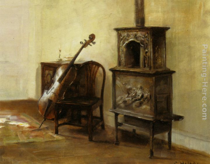 Interieur Med En Cello painting - Carl Vilhelm Holsoe Interieur Med En Cello art painting